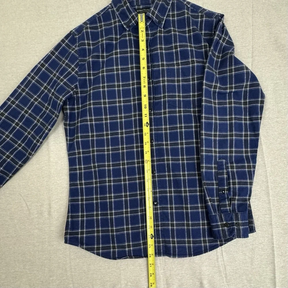 Banana Republic Luxe Flannel Shirt Button Up Long Sleeve Size M